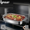 Khay cá inox hình chữ nhật, Khay chữ nhật có  tai cầm, khay nướng cá
