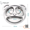 Khay cơm inox hình con gấu, khay ăn dặm bằng inox 304 cho trẻ em