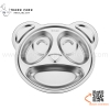 Khay cơm inox hình con gấu, khay ăn dặm bằng inox 304 cho trẻ em