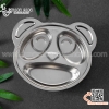 Khay cơm inox hình con gấu, khay ăn dặm bằng inox 304 cho trẻ em