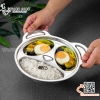 Khay cơm inox hình con gấu, khay ăn dặm bằng inox 304 cho trẻ em