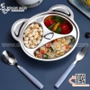 Khay cơm inox hình con gấu, khay ăn dặm bằng inox 304 cho trẻ em