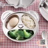 Khay cơm inox hình con gấu, khay ăn dặm bằng inox 304 cho trẻ em