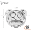 Khay cơm inox hình con gấu, khay ăn dặm bằng inox 304 cho trẻ em