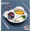 Khay cơm inox hình con gấu, khay ăn dặm bằng inox 304 cho trẻ em