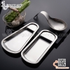 Khay inox để kẹp gắp thức ăn, khay hình quạt kê gắp, khay đựng gắp buffet