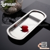 Khay inox để kẹp gắp thức ăn, khay hình quạt kê gắp, khay đựng gắp buffet