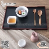 Khay bê đồ có rãnh chống trơn màu đỏ đen mang đậm phong cách Nhật Bản thành cao cách điệu