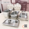 Khay inox GN 1/4 Đựng Thạch Topping Đựng Thực Phẩm Các Size, Khay buffet có nắp đậy