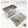 Khay inox GN 1/4 Đựng Thạch Topping Đựng Thực Phẩm Các Size, Khay buffet có nắp đậy