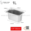 Khay inox GN 1/9 Đựng Thạch Topping Đựng Thực Phẩm Các Size