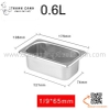 Khay inox GN 1/9 Đựng Thạch Topping Đựng Thực Phẩm Các Size