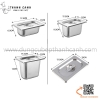 Khay inox GN 1/9 Đựng Thạch Topping Đựng Thực Phẩm Các Size