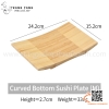 Khay gỗ vành cong cách điệu bày sushi sashimi