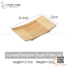 Khay gỗ vành cong cách điệu bày sushi sashimi