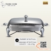 Khay hấp cầy inox hình chữ nhật, khay hấp thịt thú rừng màu vàng , màu bạc