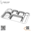 Khay cơm inox 6 ngăn tiện lợi có chỗ để thìa size 27x38cm