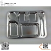 Khay cơm inox 6 ngăn tiện lợi có chỗ để thìa size 27x38cm