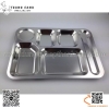 Khay cơm inox 6 ngăn tiện lợi có chỗ để thìa size 27x38cm