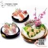 Khay bày sushi, sashimi hoa văn lá phong đỏ Nhật Bản