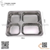 Khay cơm inox 4 ngăn sâu lòng 22x28cm, nắp nhựa hoặc nắp inox