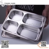 Khay cơm inox 4 ngăn sâu lòng 22x28cm, nắp nhựa hoặc nắp inox