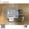 Khay cơm inox 4 ngăn sâu lòng 22x28cm, nắp nhựa hoặc nắp inox