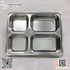 Khay cơm inox 4 ngăn sâu lòng 22x28cm, nắp nhựa hoặc nắp inox