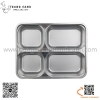 Khay cơm inox 4 ngăn sâu lòng 22x28cm, nắp nhựa hoặc nắp inox