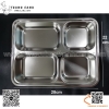 Khay cơm inox 4 ngăn sâu lòng 22x28cm, nắp nhựa hoặc nắp inox