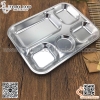 Khay cơm inox 5 ngăn nhỏ gọn KT23.5 x 30.5cm, Khay cơm văn phòng