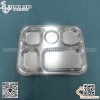 Khay cơm inox 5 ngăn nhỏ gọn KT23.5 x 30.5cm, Khay cơm văn phòng