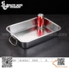 Khay inox chữ nhật có quai cầm hai bên và nắp đậy - nhiều size to nhỏ và độ sâu khác nhau
