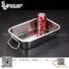 Khay inox chữ nhật có quai cầm hai bên và nắp đậy - nhiều size to nhỏ và độ sâu khác nhau