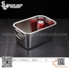 Khay inox chữ nhật có quai cầm hai bên và nắp đậy - nhiều size to nhỏ và độ sâu khác nhau