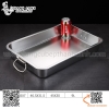 Khay inox chữ nhật có quai cầm hai bên và nắp đậy - nhiều size to nhỏ và độ sâu khác nhau