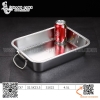 Khay inox chữ nhật có quai cầm hai bên và nắp đậy - nhiều size to nhỏ và độ sâu khác nhau