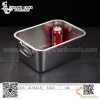 Khay inox chữ nhật có quai cầm hai bên và nắp đậy - nhiều size to nhỏ và độ sâu khác nhau