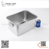 Khay inox chữ nhật có quai cầm hai bên và nắp đậy - nhiều size to nhỏ và độ sâu khác nhau