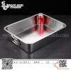 Khay inox chữ nhật có quai cầm hai bên và nắp đậy - nhiều size to nhỏ và độ sâu khác nhau