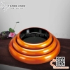 Khay bày gỏi cá hồi, đồ sống sashimi, sushi màu vàng dáng khum đặc trưng phong cách Nhật