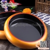 Khay bày gỏi cá hồi, đồ sống sashimi, sushi màu vàng dáng khum đặc trưng phong cách Nhật