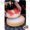 Khay bày sushi hình bầu dục vân gỗ, chất liệu nhựa ABS giả gỗ sang trọng, lịch sự, độc đáo