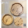 Khay tròn bày sushi vân gỗ / Khay gỗ hình tròn bày sashimi SL183, SL184, SL185