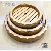 Khay tròn bày sushi vân gỗ / Khay gỗ hình tròn bày sashimi SL183, SL184, SL185