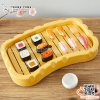 Khay bày sushi , sashimi chiết eo vân gỗ , chất liệu nhựa ABS siêu bền SL190, SL191, SL192