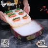 Khay nhựa sơn mài chuyên dụng bày Sushi , Sashimi, Cá sống màu đỏ đen hoa cúc phong cách Nhật