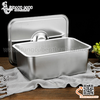 Khay inox thành cao, khay inox cao thành góc bo tròn miệng có nắp hoặc không nắp