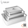 Khay inox thành cao, khay inox cao thành góc bo tròn miệng có nắp hoặc không nắp