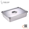 Khay inox thành cao, khay inox cao thành góc bo tròn miệng có nắp hoặc không nắp